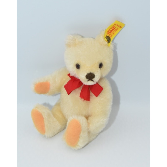 Vintage 1980's Teddy Bear Steiff Honey Mohair Jointed 0203/18 Button Tag - Picture 7 of 8